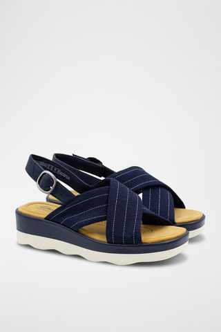 Sandales plateformes Clara - Bleu marine