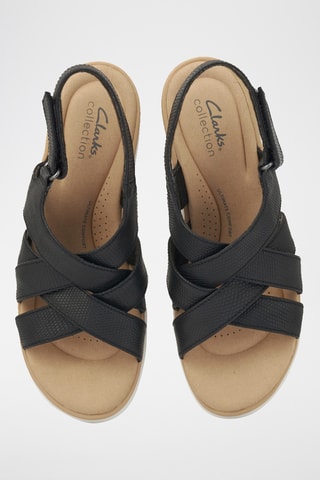 Sandales compensées en cuir Jillian - Noir