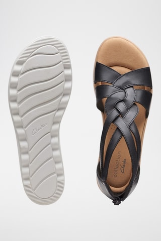 Sandales compensées en cuir Jillian - Noir