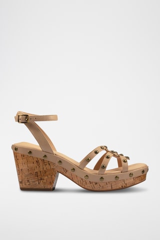 Sandales à talons en cuir Maritsa 70 - Taupe