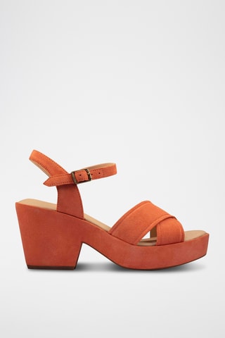 Sandales à talons en nubuck Maritsa 70strap - Orange