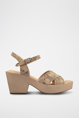 Sandales à talons en nubuck Maritsa 70strap - Taupe