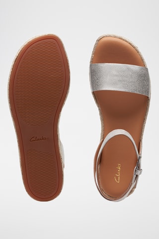 Sandales compensées en cuir Kimmei Ivy - Argenté