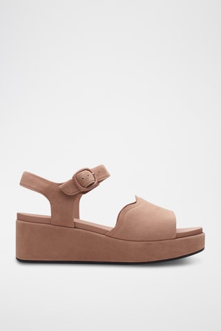 Sandales compensées en nubuck Kimmei Way - Beige