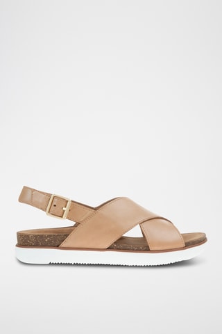 Sandales plateformes en cuir Elayne - Beige