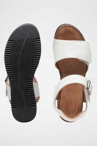 Sandales compensées en cuir Lizby Strap - Blanc