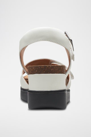 Sandales compensées en cuir Lizby Strap - Blanc