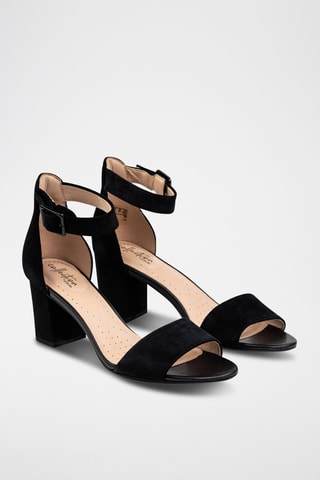 Sandales à talons en nubuck Deva - Noir