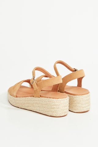 Sandales compensées en nubuck Kimmei Stitch - Orange