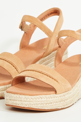 Sandales compensées en nubuck Kimmei Stitch - Orange