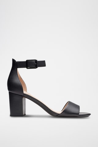 Sandales à talons en cuir Deva Mae - Noir