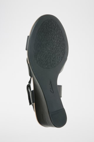 Sandales compensées en cuir Tulip Gem - Noir