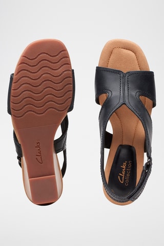 Sandales compensées en cuir Kyarra - Noir