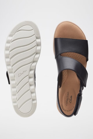 Sandales compensées en cuir Jillian - Noir