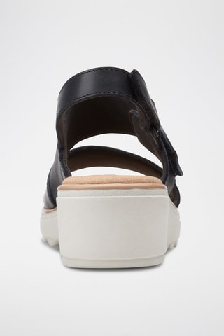 Sandales compensées en cuir Jillian - Noir