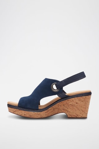 Sandales à talons en nubuck Giselle - Bleu marine