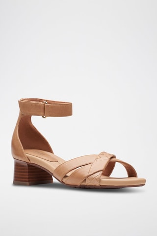 Sandales à talons en cuir Desirae - Marron clair