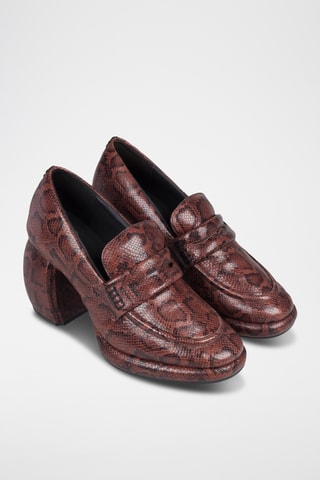 Mocassins à talons en cuir x Martine Rose - Marron