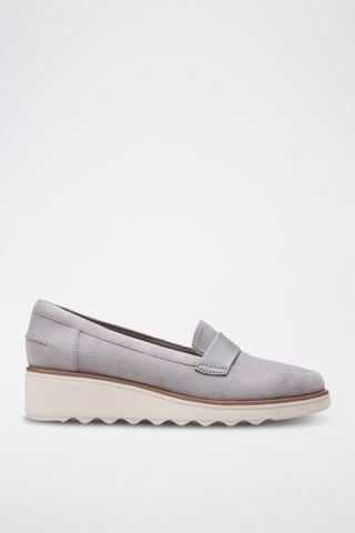 Mocassins en nubuck Sharon - Gris clair