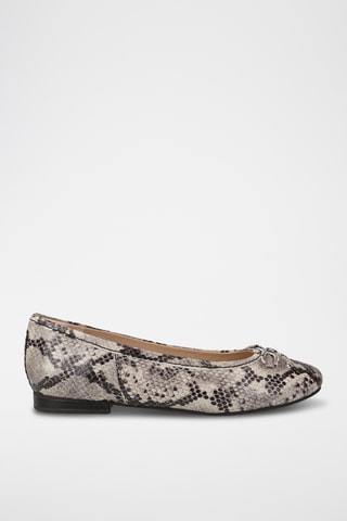 Ballerines en cuir Fawna - Ecru et taupe