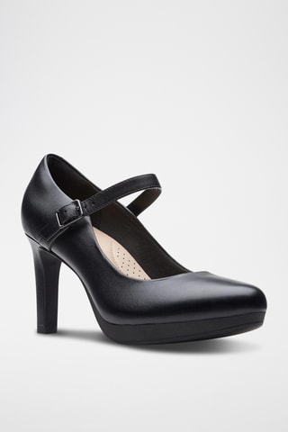 Babies à talons en cuir Ambyr - Noir