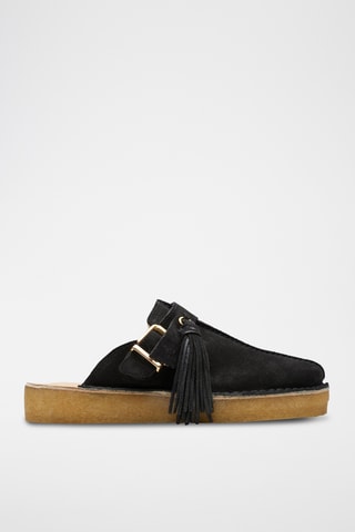 Sabots fourrés en nubuck Trek - Noir