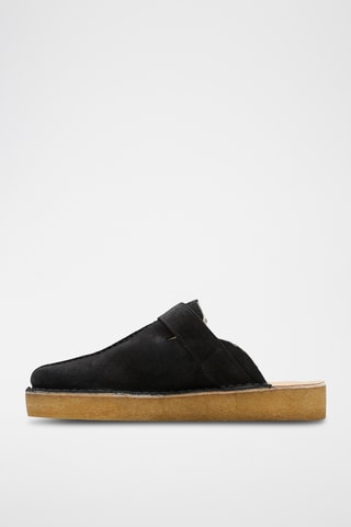 Sabots fourrés en nubuck Trek - Noir