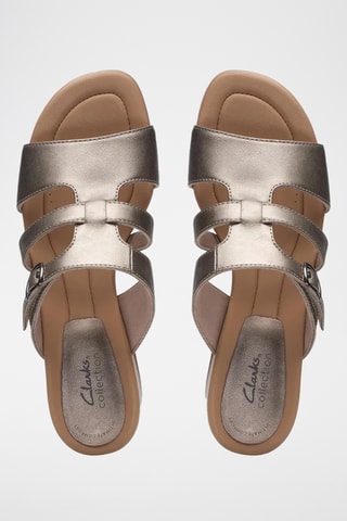 Mules à talons en cuir Desirae - Doré