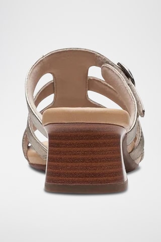 Mules à talons en cuir Desirae - Doré