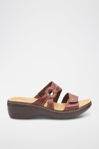 Mules à talons en cuir Merliah - Marron