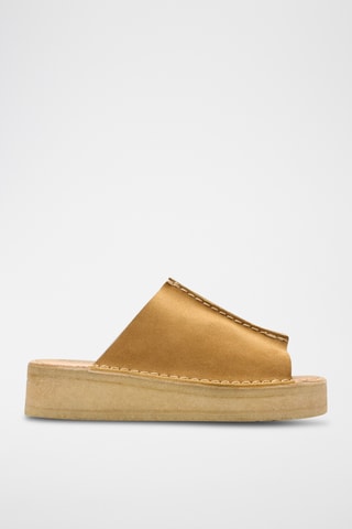 Mules plateformes en nubuck Wedge - Marron clair