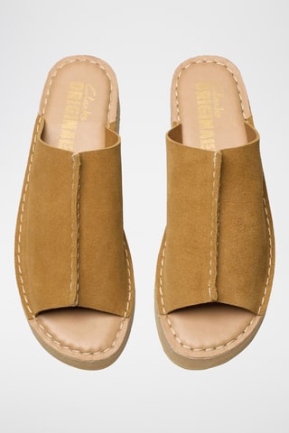 Mules plateformes en nubuck Wedge - Marron clair