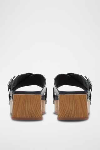 Mules à talons en cuir Sivanne Walk - Noir