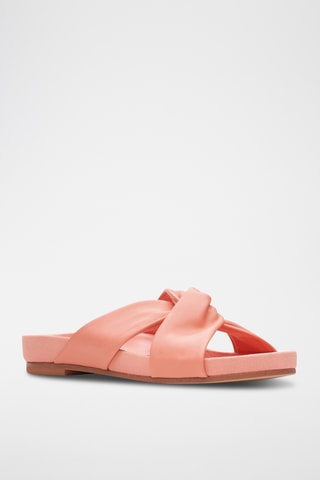 Mules en cuir Pure Twist - Corail