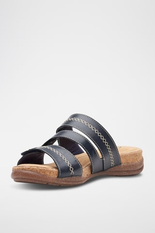 Mules en cuir Roseville Bay - Bleu marine