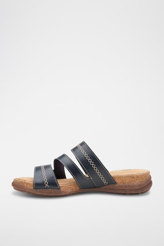 Mules en cuir Roseville Bay - Bleu marine