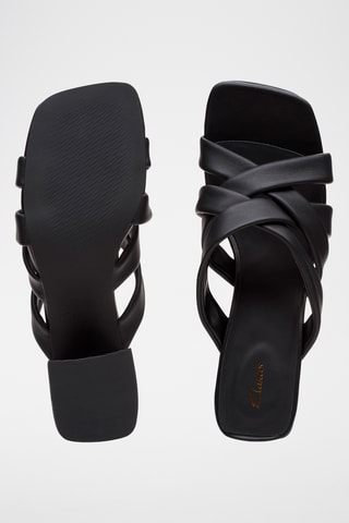 Mules à talons en cuir Sheer65 Step - Noir