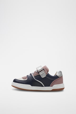 Baskets en cuir Fawn Craft - Vieux rose et bleu marine