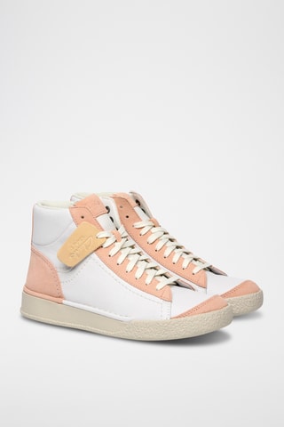 Baskets montantes en cuir CraftCup Rise - Rose clair