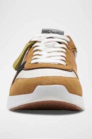 Baskets en cuir RaceLite - Moutarde et blanc