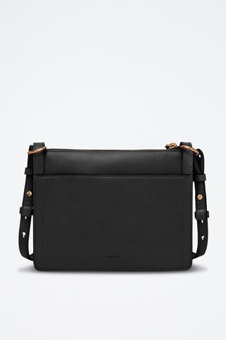 Bandolera de piel - Negro