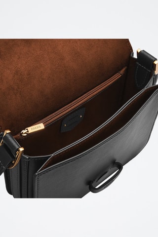 Bandolera de piel - Negro