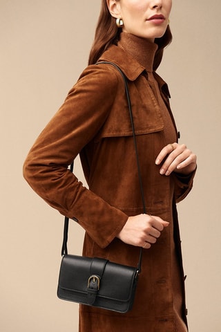 Bandolera de piel - Negro