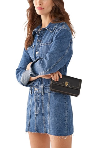 Bandolera de piel Ainsley - Azul marino