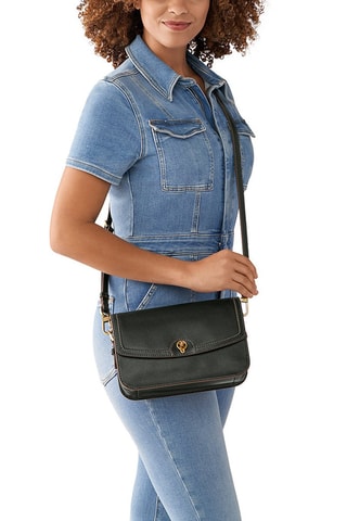 Bandolera de piel Ainsley - Negro