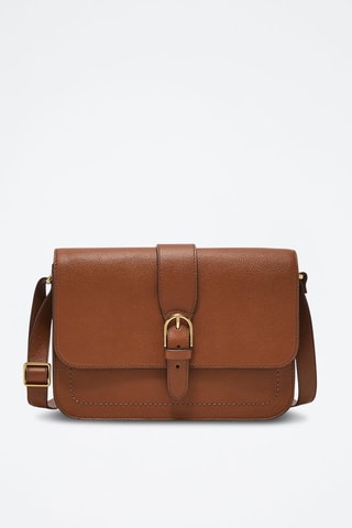 Bandolera de piel - Marrón