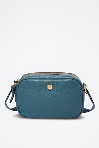 Bandolera de piel - Azul petróleo