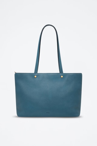 Bolso shopper de piel - Azul petróleo