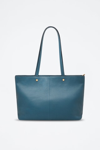 Bolso shopper de piel - Azul petróleo