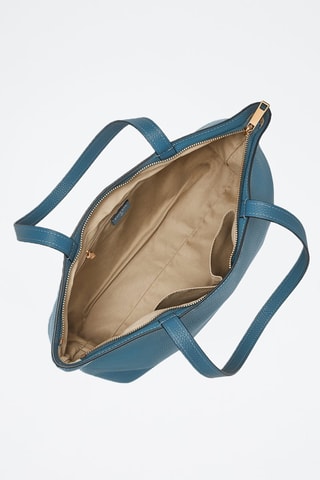 Bolso shopper de piel - Azul petróleo